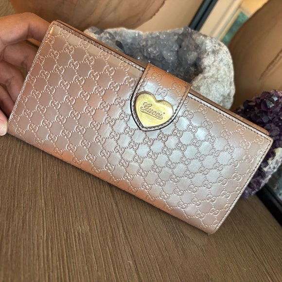 Gucci Handbags - Gucci Guccisima Pink Enamel Wallet